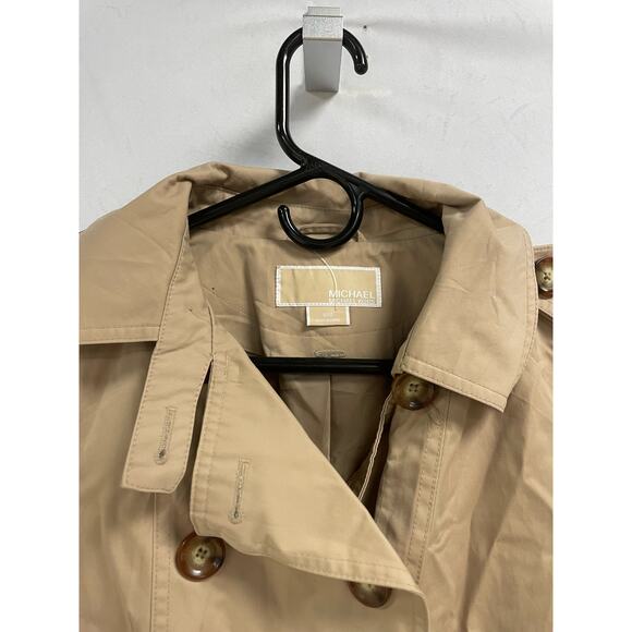 MICHAEL KORS Cotton Blend Double Breasted Trech Coat Khaki/Tan Medium - Picture 2 of 12